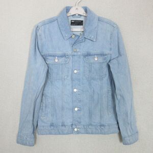 ASOS DESIGN Denim Trucker Jacket Mens S Light Wash Jean‎ Button Front